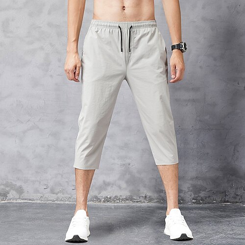 

Men's Hiking Shorts Summer Outdoor Breathable Quick Dry Stretch Lightweight Capri Pants Bottoms Below Knee Black Grey Camping / Hiking / Caving M L XL 2XL 3XL
