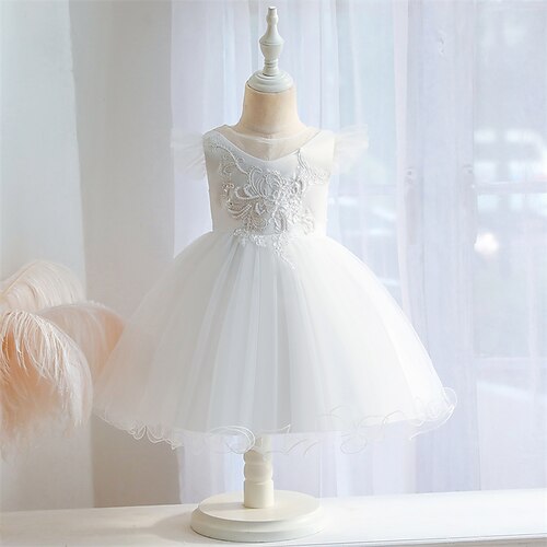 

Girls' Sleeveless Floral 3D Printed Graphic Dresses Cute Asymmetrical Dress Rose Kids Toddler Slim Mesh