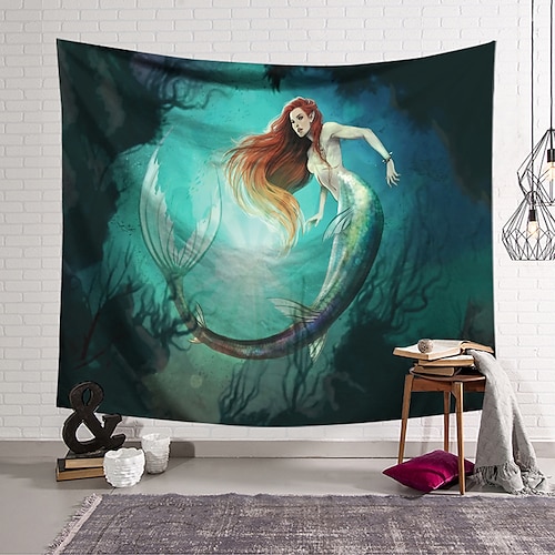 

Mermaid Wall Tapestry Art Decor Blanket Curtain Hanging Home Bedroom Living Room Decoration Polyester