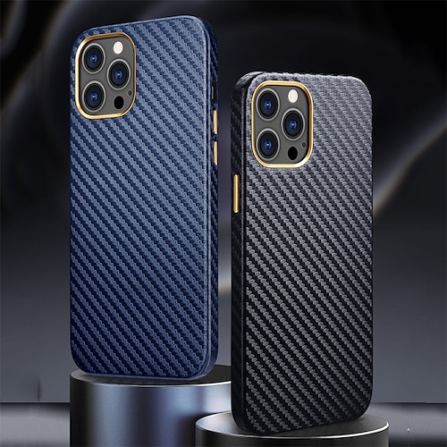 

Carbon Fiber Leather Phone Case For iPhone 13 Pro Max 12 Pro Max 11 XR X XS MAX 7 8 Plus SE Mini Ultra-thin Lightweight Shockproof Dustproof Back Cover