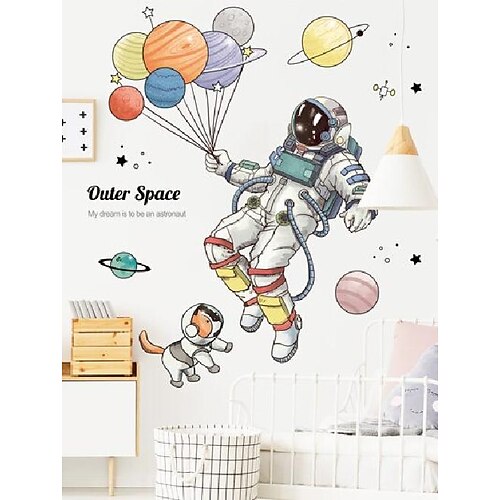 

Wall Stickers Astronaut Stickers Spaceship Planet Sticker Gas Children's Room Cartoon Ball Kindergarten Wallpaper