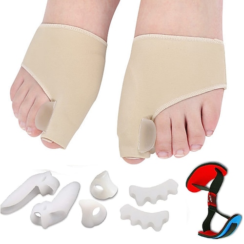 

9 Piecse/Set Soft Silicone Gel Toe Separator Hallux Valgus Bunion Spacers 0verlapping Toes Corrector Bunion Corrector Kit