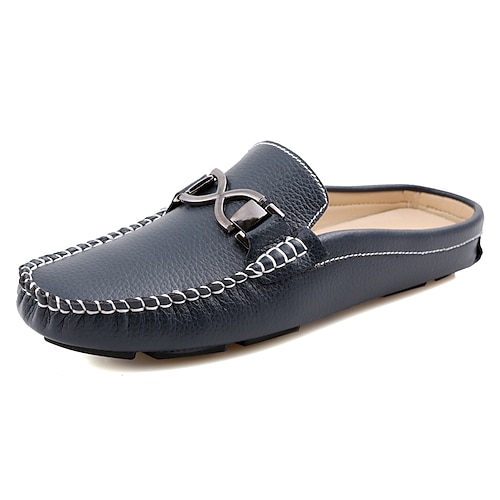 

Men's Clogs & Mules Flat Sandals Light Soles Casual Daily PU Breathable Non-slipping Wear Proof Black Blue White Spring Summer