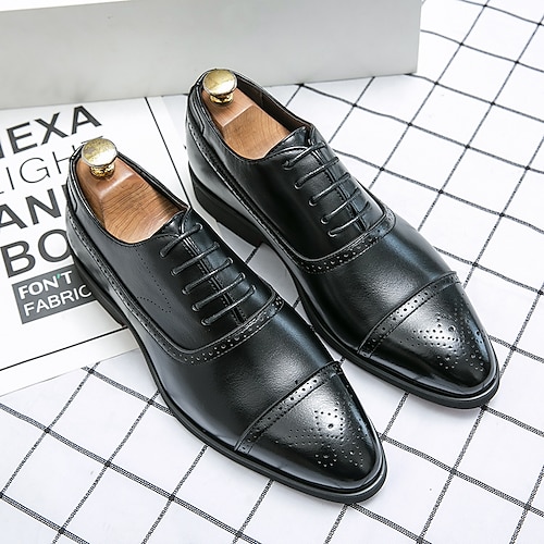 

Hombre Oxfords Clásico Británico Diario Oficina y carrera PU Botines / Hasta el Tobillo Negro Primavera Verano