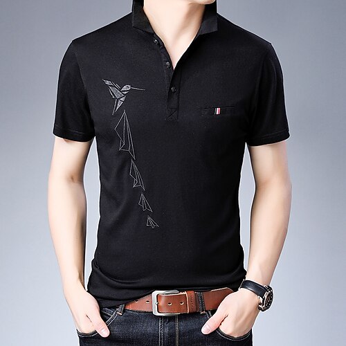 

Men's Golf Shirt Polo Shirt Breathable Quick Dry Moisture Wicking Short Sleeve Polo Shirts T Shirt Regular Fit Basic Printing Autumn / Fall Spring Summer Tennis Golf Running / Micro-elastic