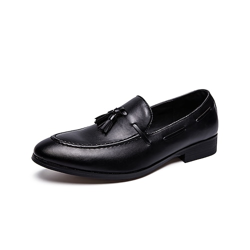 

Men's Loafers & Slip-Ons Tassel Loafers Comfort Loafers Dress Loafers Business Casual Classic Daily Party & Evening Leather Synthetics Non-slipping Height-increasing Wear Proof Black Winter Fall