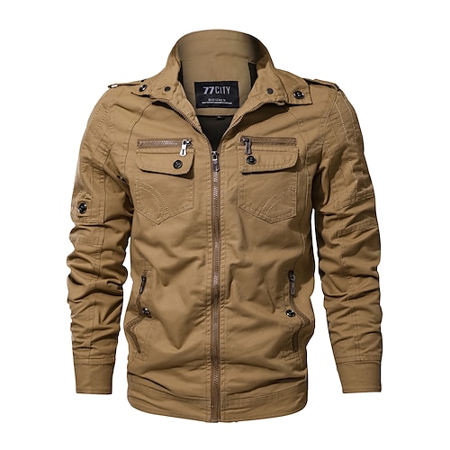 

Men's Hiking Jacket Hiking Windbreaker Military Tactical Jacket Winter Outdoor Thermal Warm Windproof Quick Dry Lightweight Outerwear Coat Top Skiing Ski / Snowboard Fishing khaki Green Black
