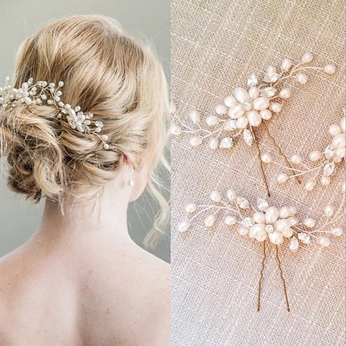 

korean bride hairpin wedding jewelry pearl crystal beaded hairpin u-shaped clip wedding dress hair styling accessories