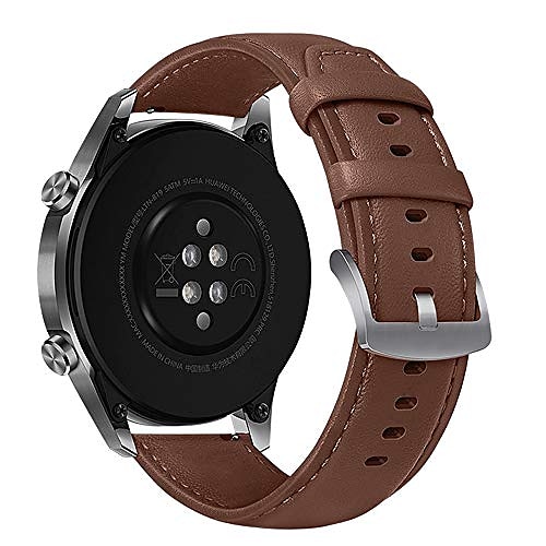 

strap compatible with huawei watch gt 2 pro watch band, 22mm soft leather replacement strap fits for huawei watch gt 2 pro/gt 2e/gt 2 46mm/gt active/huawei watch gt,brown