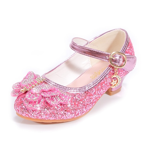 

Girls' Heels Glitters Moccasin Princess Shoes Rubber PU Glitter Crystal Sequined Jeweled Toddler(9m-4ys) Little Kids(4-7ys) Big Kids(7years ) Daily Party & Evening Walking Shoes Rhinestone Buckle