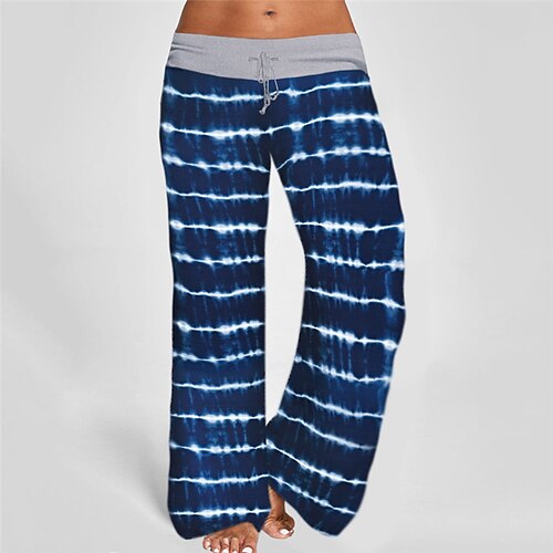 

Women's Plus Size Pants Chinos Drawstring Print Striped Tie Dye Sporty Chino Casual Vacation Natural Full Length Fall Spring Black Blue Light Grey L XL XXL 3XL 4XL