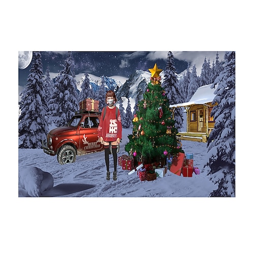 

arte de pared de navidad impresiones de carteles pintura imagen de arte hd regalo autoadhesivo retrato de figura moderna chica afortunada impermeable decoración del hogar decoración cartel enrollado