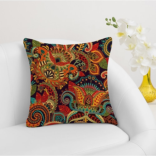 

Paisley Bandanna Double Side Cushion Cover 1PC Soft Decorative Square Throw Pillow Cover Cushion Case Pillowcase for Bedroom Livingroom Superior Quality Machine Washable Outdoor Indoor Cushion for Sofa Couch Bed Chair