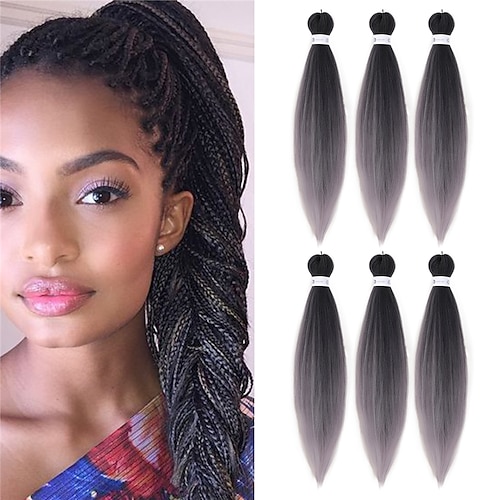 

HAIR CUBE Brown Ombre Pre Stretched Braiding Hair Extensions Braid Hair Bundle Yaki Straight Ombre Soku Synthetic Box Afro Braids