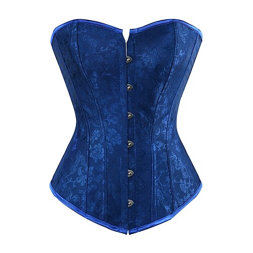 

Women's Women Female Normal Basic Bow Sexy Shapewear Corsets Sexy Lingerie - Polyester Date Valentine's Day Jacquard Corset White Blue S M L