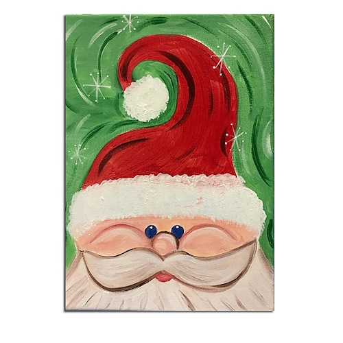 

Christmas Oil Painting Handmade Hand Painted Wall Art Santa Claus Abstract Gift Home Decoration Decor Stretched Frame Ready to Hang