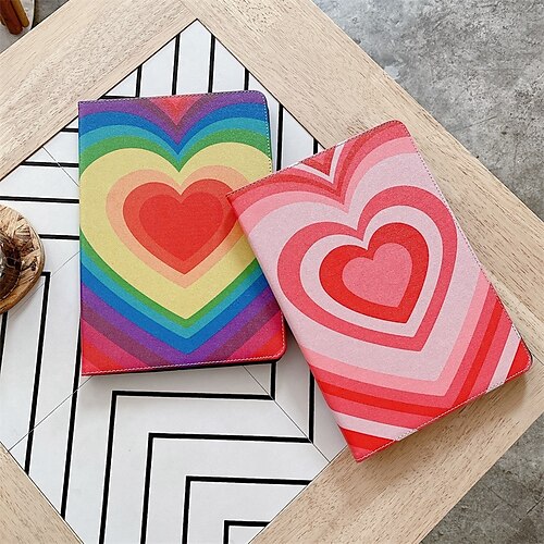 

Tablet Case Cover For Apple iPad 10.2'' 9th 8th 7th iPad mini 6th 5th 4th iPad Pro 12.9'' 11''with Stand Dustproof Shockproof Color Gradient Heart TPU