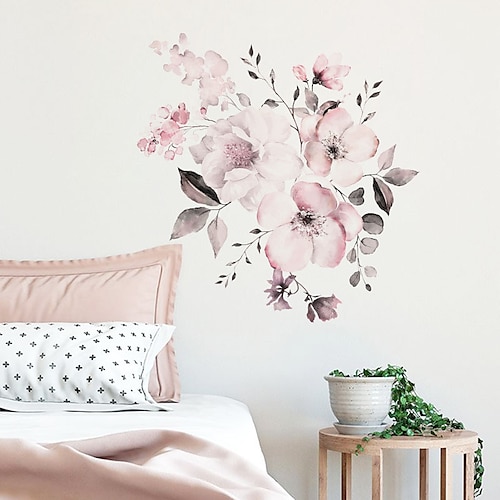 

Plantas florales pegatinas de pared dormitorio sala de estar extraíble pre-pegado pvc decoración del hogar calcomanía de pared 1 pieza