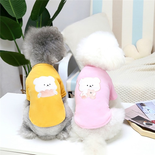 

Dog Cat Sweatshirt Solid Colored Animal Adorable Cute Dailywear Casual / Daily Winter Dog Clothes Puppy Clothes Dog Outfits Warm Yellow Pink Sweatshirts for Girl and Boy Dog Plush
