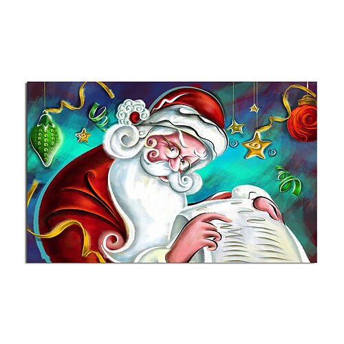 

Christmas Oil Painting Handmade Hand Painted Wall Art Day Santa Home Decoration Decor Rolled Canvas No Frame Unstretched
