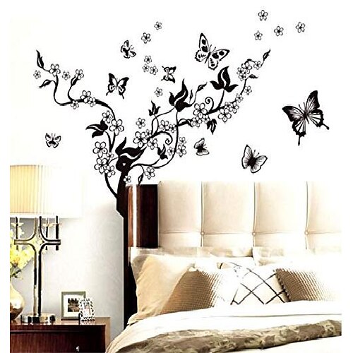 

wall sticker,classical black flower floral plant wallpaper removable art diy wall decals poster for kids room home bedroom living children decor wall murals