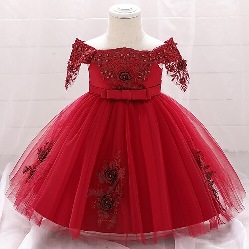 

Robe Fille Robe Patineuse Bébé Petit Couleur unie Quotidien Vacances Rendez-vous Brodée Ruché Troué Rouge bordeaux Repas de viande Champagne Tulle Mi-long Manches Courtes Rétro Vintage Le style