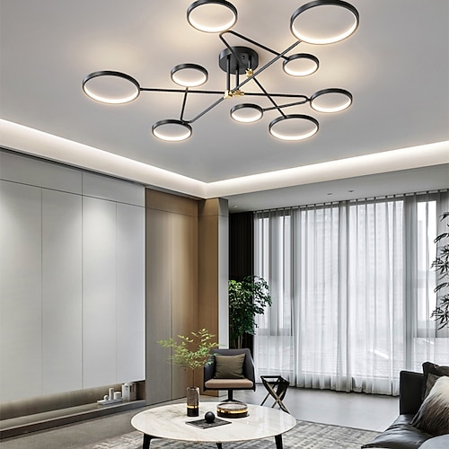 

LED Ceiling Light 142 cm Globe Design Cluster Design Geometric Shapes Flush Mount Lights Acrylic Artistic Style Modern Style Stylish Black Modern Nordic Style 220-240V