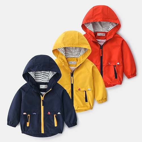 

Bambino (1-4 anni) Da ragazzo Cappotto Manica lunga Blu turchese Rosso Giallo Liscio Cerniera Autunno Attivo 2-6 anni