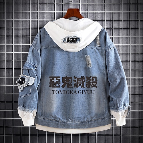 

Inspired by Demon Slayer Kamado Nezuko Anime Cartoon Manga Anime Denim Jacket Harajuku Kawaii Coat For Men's Women's Unisex Adults' Hot Stamping Denim