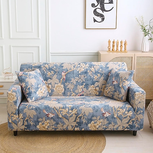 sofa betræk slipcover elastisk sektions sofa lænestol loveeat 4 eller 3 personers l form blomstret blomst dyr støvprof holdbar vaskbar - US $35.99
