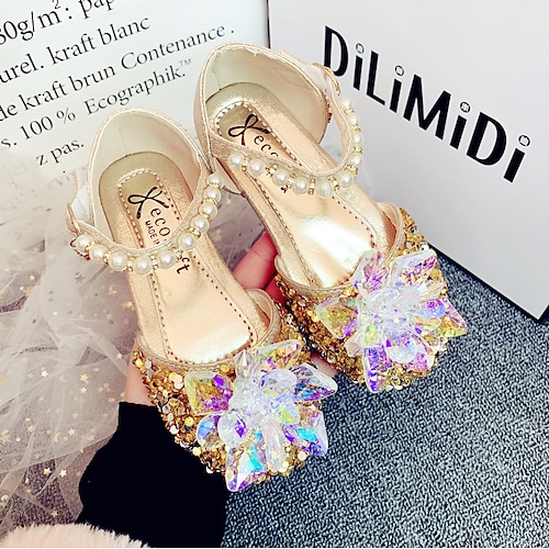

Girls' Flats Mary Jane Flower Girl Shoes Princess Shoes Rubber Cartoon Design Cute Sequins Little Kids(4-7ys) Big Kids(7years ) Daily Party & Evening Crystal Sparkling Glitter Sequin Pink Silver Gold