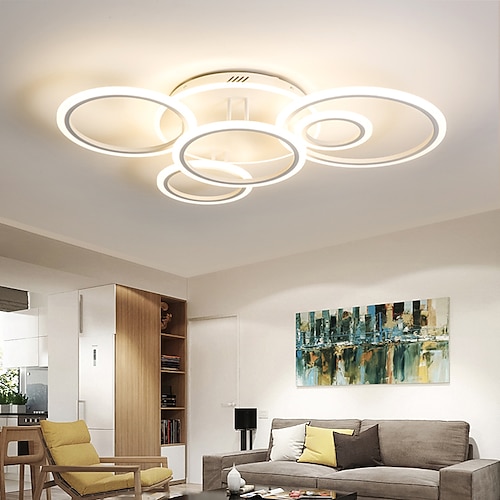 

LED Ceiling Light Circle Ring Design White Modern 90 cm Dimmable Flush Mount Lights Metal Layered Modern Style Stylish Painted Finishes 220-240V 110-120V