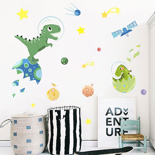 

Fanxi Cartoon Wall Paste Watercolor Planet Dinosaur Break Shell Sticker Children'S Room Background Wall Paste Fx64106 40X60cm