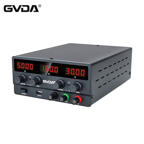 

GVDA USB DC Regulated Laboratory Power Supply Adjustable 30V 10A Voltage Regulator 60V 5A Stabilizer Switch Bench Power Source