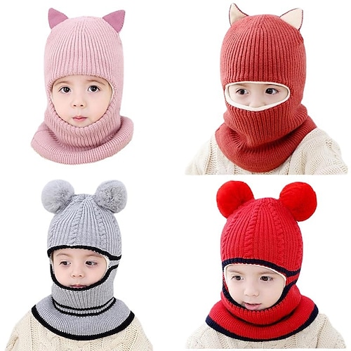 

cappello per bambini autunno e inverno più velluto spesso cappello di lana caldo vecchi ragazzi e ragazze bambino sciarpa berretto viso 1-5 anni