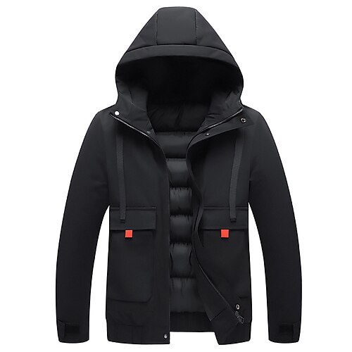 

Men's Sports Puffer Jacket Padded Hiking jacket Hiking Windbreaker Winter Outdoor Thermal Warm Windproof Quick Dry Lightweight Outerwear Trench Coat Top Skiing Ski / Snowboard Fishing Blue khaki Black