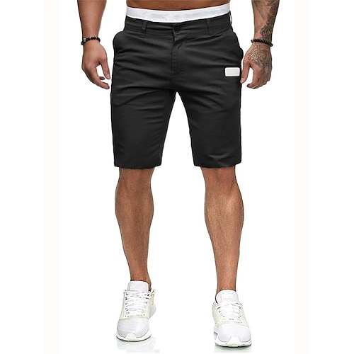 

Herre Shorts Chino shorts Arbejdsshorts Lomme Helfarve Komfort Afslappet Daglig Stilfuld Klassisk Sort Kakifarvet