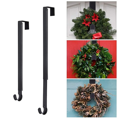 

Christmas Basket Wreath Telescopic Hook in Front of Christmas Door Qreative Christmas Supplies Telescopic Over Door Hook