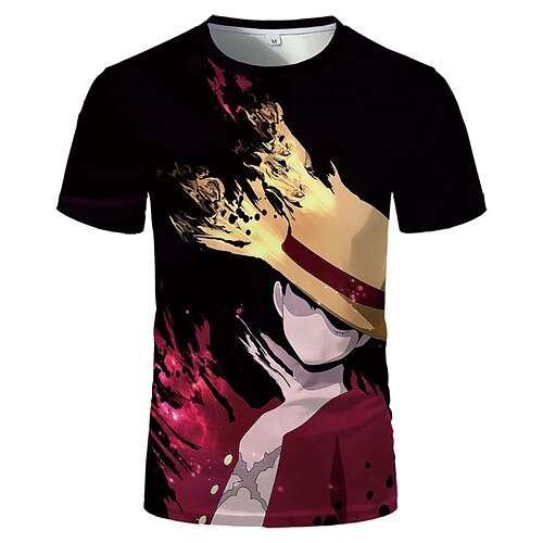 

Inspired by One Piece Monkey D. Luffy T-shirt Back To School Anime T-shirt For Men's Adults' 3D Print Terylene