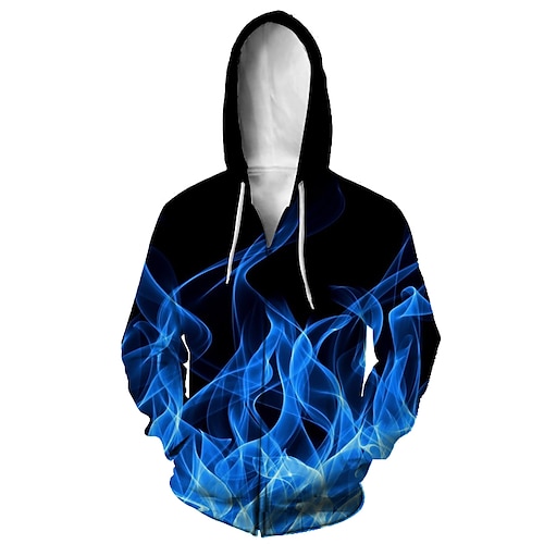 

Men's Hoodie Zip Hoodie Sweatshirt Blue Hooded Animal 3D Casual Daily 3D Print Casual Fall & Winter Clothing Apparel Hoodies Sweatshirts Long Sleeve Loose Fit