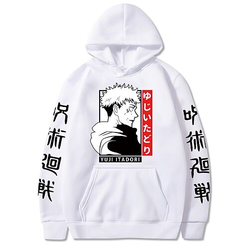 Inspirado por Jujutsu Kaisen Yuji Itadori Animé Dibujos Poliéster Estampado  Harajuku Gráfico Kawaii Sudadera Para Hombre / Mujer 2022 - US $18.29