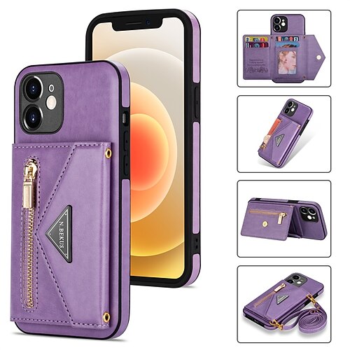 

Phone Case For Apple Back Cover iPhone 14 Pro Max 14 Plus 13 12 11 Pro Max Mini X XR XS Card Holder Dustproof Shockproof Solid Colored PU Leather