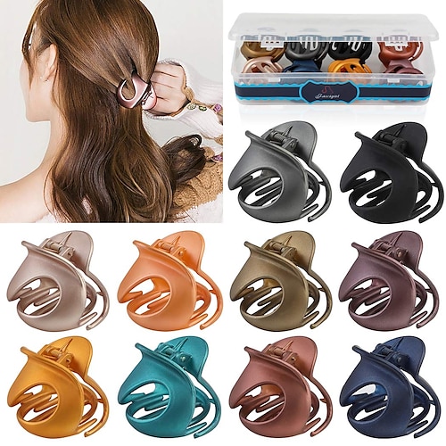 

10 Pcs/set Jaw Clips Vintage Non Slip Simple Irregular Hair Clamps Fashion Claw Clips Hair Accessories For Women Girls