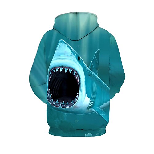 

Kids Boys Hoodie Shark Casual 3D Print Long Sleeve Active 4-12 Years Fall Light Green