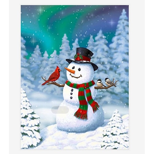 

Christmas Snowman Santa Claus Wall Art Canvas Prints Painting Artwork Picture Home Decoration Decor Rolled Canvas No Frame Unframed Unstretched