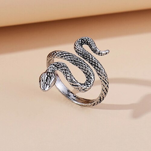 

1pc Ring For Men's Men Women Anniversary Party Evening Street Alloy Retro Snake Animal