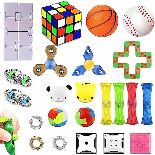 

Fidget Toys Set Sensory Toys for Adults Boy Girl ADHD ADD Anxiety Autism Stress Relief Toys for School Supplies Classroom Rewards Birthday Party Favors Carnival Prizes Goody Bag Piata Fillers