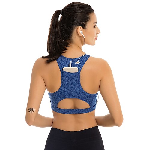 

Women's Scoop Neck Yoga Top Summer Pocket Cross Back Solid Color Burgundy White Nylon Yoga Fitness Gym Workout Sports Bra Sleeveless Sport Activewear Quick Dry Lightweight Breathable Stretchy Slim