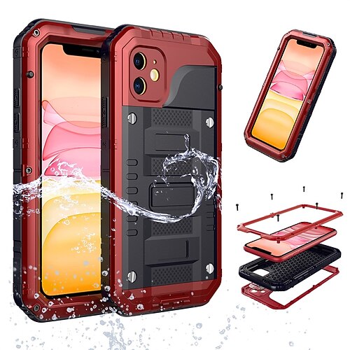 

Waterproof Phone Case For Apple Back Cover iPhone 12 Pro Max 11 SE 2020 X XR XS Max 8 7 6 Shockproof Dustproof Armor Metal