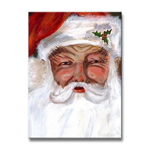 

Christmas Oil Painting Handmade Hand Painted Wall Art Holiday Santa Claus Home Decoration Decor Rolled Canvas No Frame Unstretched